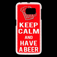 Coque Samsung Galaxy S6 Keep Calm Have a beer Rouge