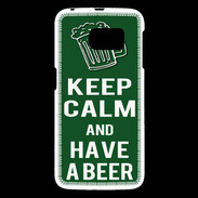 Coque Samsung Galaxy S6 Keep Calm Have a beer Vert