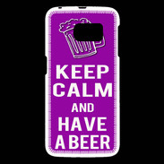 Coque Samsung Galaxy S6 Keep Calm Have a beer Violet