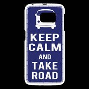 Coque Samsung Galaxy S6 Keep Calm Take road Bleu