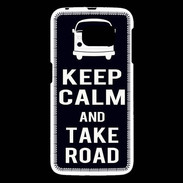 Coque Samsung Galaxy S6 Keep Calm Take Road Noir