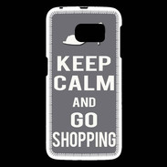 Coque Samsung Galaxy S6 Keep Calm go shopping Gris