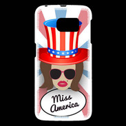 Coque Samsung Galaxy S6 Miss USA Chatain