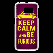 Coque Samsung Galaxy S6 Keep Calm and Be Furious Rose