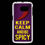 Coque Samsung Galaxy S6 Keep Calm and Be Spicy Violet