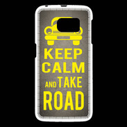 Coque Samsung Galaxy S6 Keep Calm and Take o road 2 Gris
