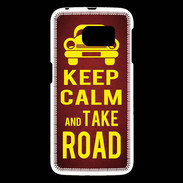 Coque Samsung Galaxy S6 Keep Calm and Take o road 2 Rouge
