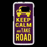 Coque Samsung Galaxy S6 Keep Calm and Take o road 2 Violet