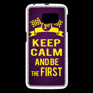 Coque Samsung Galaxy S6 Keep Calm and Be the First Violet
