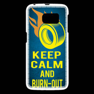 Coque Samsung Galaxy S6 Keep Calm and Burn Out Bleu
