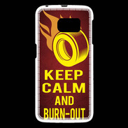 Coque Samsung Galaxy S6 Keep Calm and Burn Out Rouge