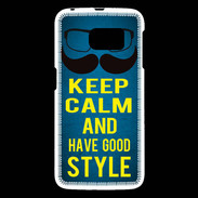 Coque Samsung Galaxy S6 Keep Calm and Have a good Style Bleu