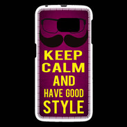Coque Samsung Galaxy S6 Keep Calm and Have a good Style Rose