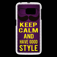 Coque Samsung Galaxy S6 Keep Calm and Have a good Style Violet
