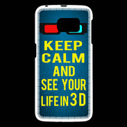 Coque Samsung Galaxy S6 Keep Calm and See your life 3D Bleu