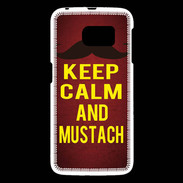 Coque Samsung Galaxy S6 Keep Calm and Mustach Rouge