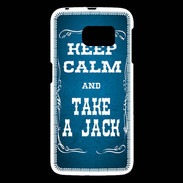 Coque Samsung Galaxy S6 Keep Calm and Take Jack Bleu