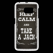 Coque Samsung Galaxy S6 Keep Calm and Take Jack Gris
