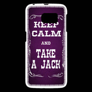 Coque Samsung Galaxy S6 Keep Calm and Take Jack Violet