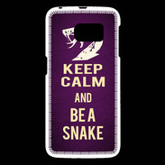 Coque Samsung Galaxy S6 Keep Calm and Be a Snake Violet