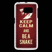 Coque Samsung Galaxy S6 Keep Calm and Be a Snake Rouge