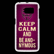 Coque Samsung Galaxy S6 Keep Calm and Be Anonymous Rose