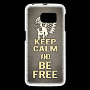 Coque Samsung Galaxy S6 Keep Calm and Be Free Gris