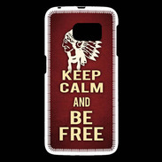 Coque Samsung Galaxy S6 Keep Calm and Be Free Rouge