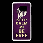 Coque Samsung Galaxy S6 Keep Calm and Be Free Violet
