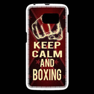 Coque Samsung Galaxy S6 Keep Calm and Boxing Rouge
