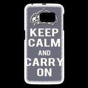 Coque Samsung Galaxy S6 Keep Calm and Carry on Gris