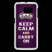Coque Samsung Galaxy S6 Keep Calm and Carry on Violet