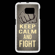 Coque Samsung Galaxy S6 Keep Calm and Fight Gris