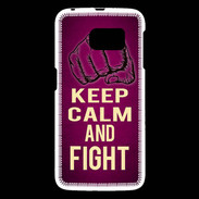 Coque Samsung Galaxy S6 Keep Calm and Fight Rose