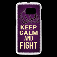 Coque Samsung Galaxy S6 Keep Calm and Fight Violet