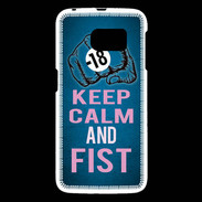 Coque Samsung Galaxy S6 Keep Calm and Fist BLeu
