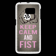 Coque Samsung Galaxy S6 Keep Calm and Fist Gris