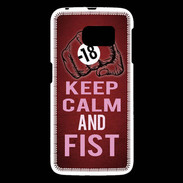 Coque Samsung Galaxy S6 Keep Calm and Fist Rouge