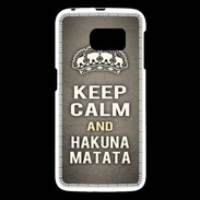 Coque Samsung Galaxy S6 Keep Calm and Hakuna Matata Gris