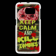 Coque Samsung Galaxy S6 Keep Calm and Kill Zombies camouflage