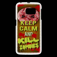 Coque Samsung Galaxy S6 Keep Calm and Kill Zombies Orange