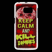 Coque Samsung Galaxy S6 Keep Calm and Kill Zombies Rouge