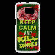 Coque Samsung Galaxy S6 Keep Calm and Kill Zombies Vert
