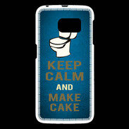 Coque Samsung Galaxy S6 Keep Calm and Make cake Bleu