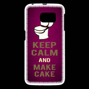 Coque Samsung Galaxy S6 Keep Calm and Make cake Rose