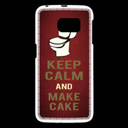 Coque Samsung Galaxy S6 Keep Calm and Make cake Rouge