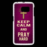 Coque Samsung Galaxy S6 Keep Calm and Pray Christian Rose