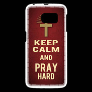 Coque Samsung Galaxy S6 Keep Calm and Pray Christian Rouge