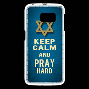 Coque Samsung Galaxy S6 Keep Calm and Pray jewish BLeu
