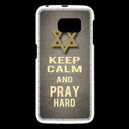 Coque Samsung Galaxy S6 Keep Calm and Pray jewish Gris